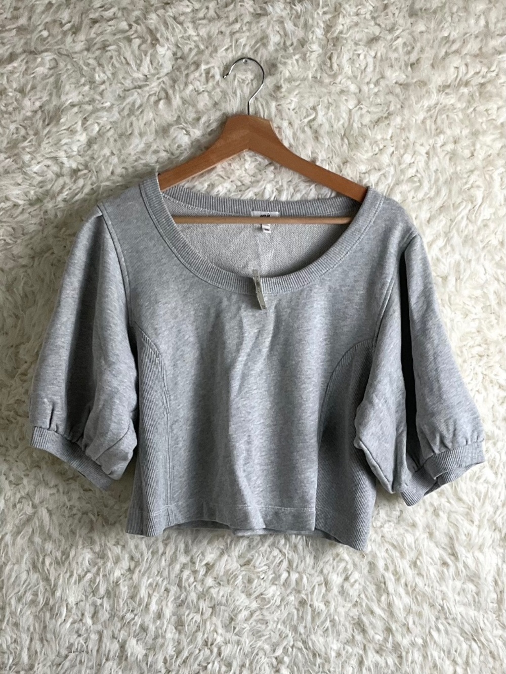 AERIE WOMEN'S SOFT GRAY SWEATSHIRT STYLE T-SHIRT~SIZE LARGE!
